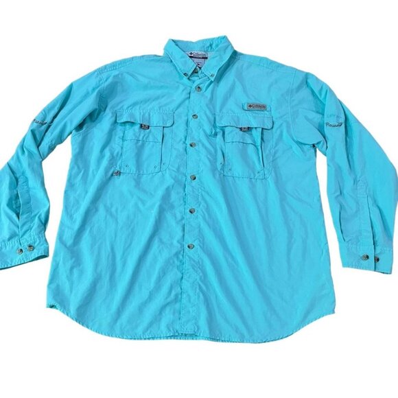 Columbia PFG Shirt Men’s Size Large Seafoam Green Performance Fishing Ventilated - Picture 1 of 5